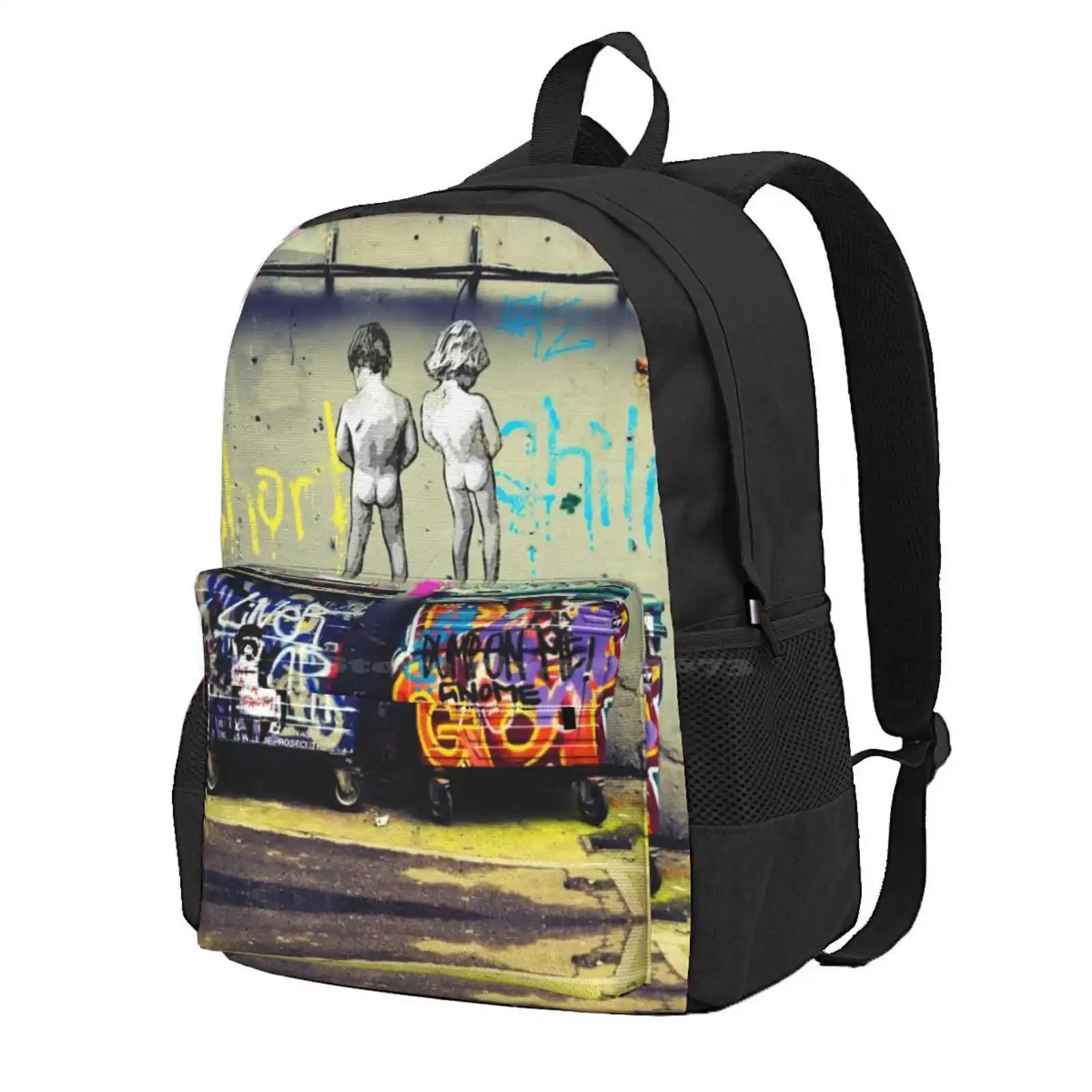 Life Is Short Chill The Duck Out - Banksy Hot Sale Schoolbag Backpack Fashion Bags Banksy Street Art Urban Art Graffiti Spray