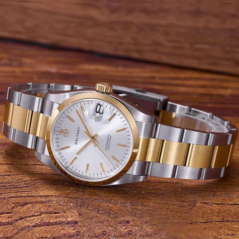 Baltany Heren Automatisch Horloge 36mm Mechaical Horloge Saffier Duiker 10ATM Waterdicht C3 Lichtgevende NH35 - afbeelding 2