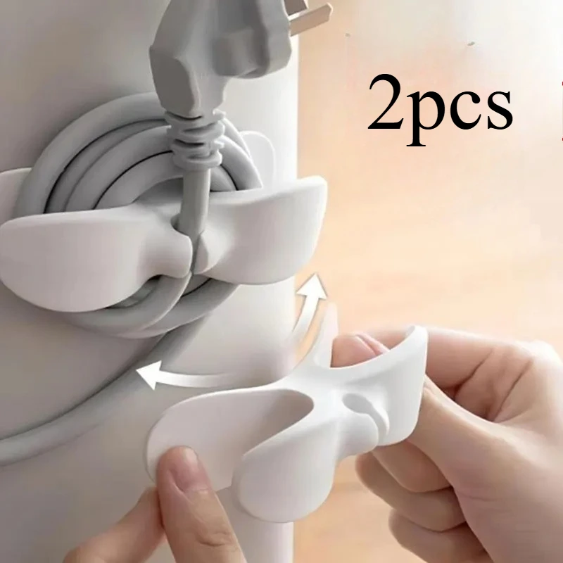2pcs  Wire Cord Organizer Holder for Appliances Plug Kitchen Office Home Cord Management Data Cell Cable Storage Line Clips