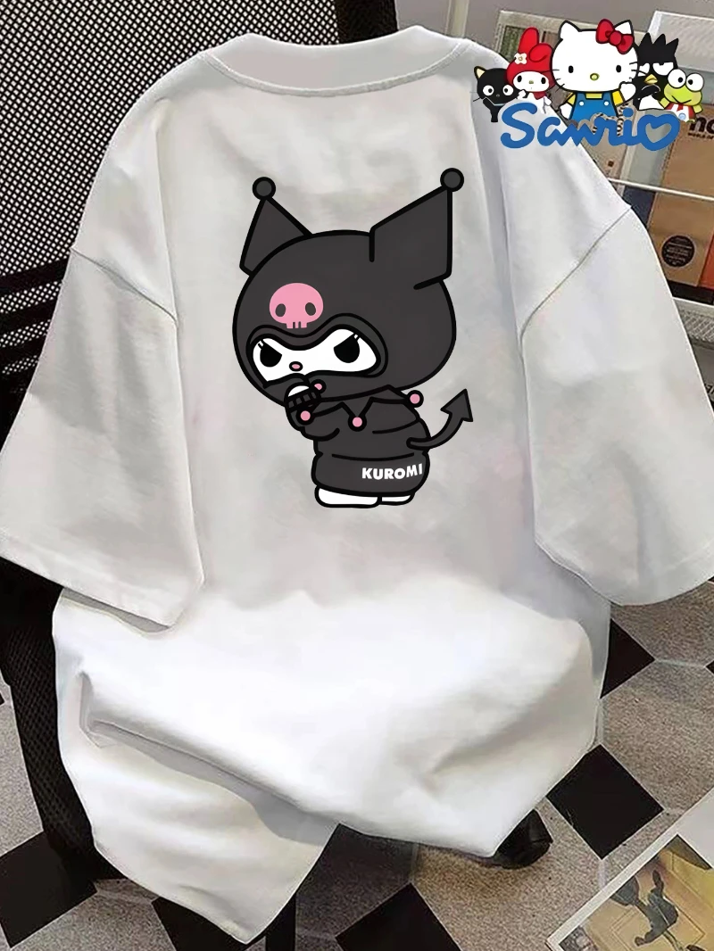 

Футболка с принтом Kulomi, весенне-летний повседневный удобный свободный топ из чистого хлопка с короткими рукавами и круглым вырезом, женская одежда