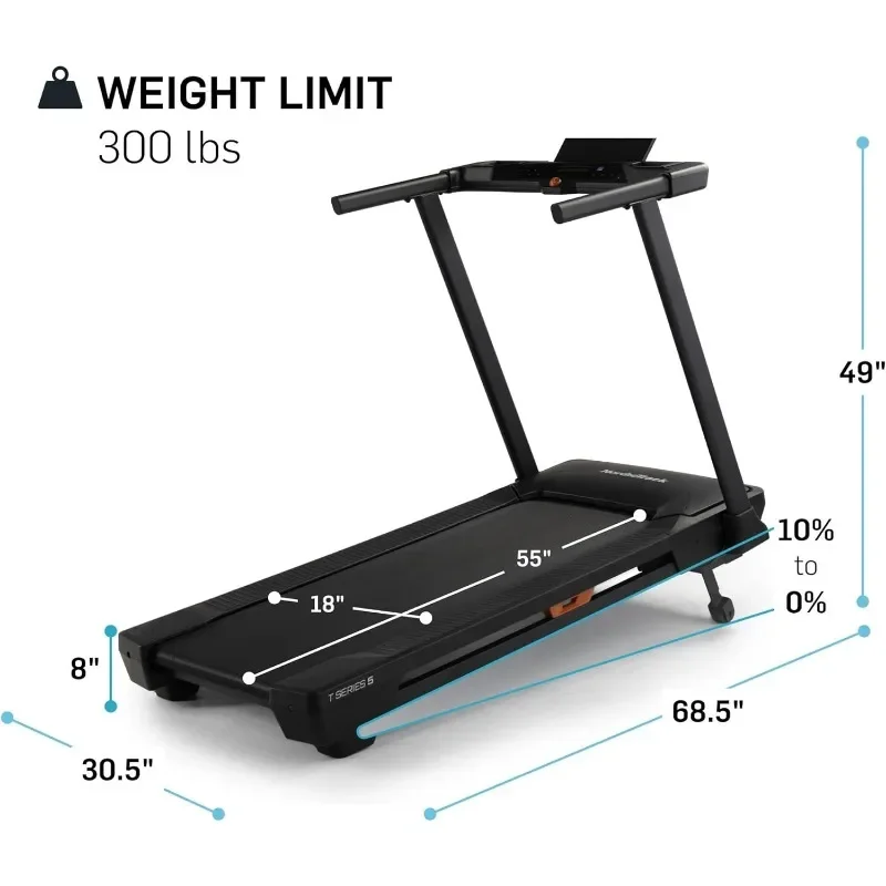 T Series: Perfect Treadmills for Home Use, Walking or Running Treadmill with Incline, Bluetooth Enabled, 300 lbs User Capacity