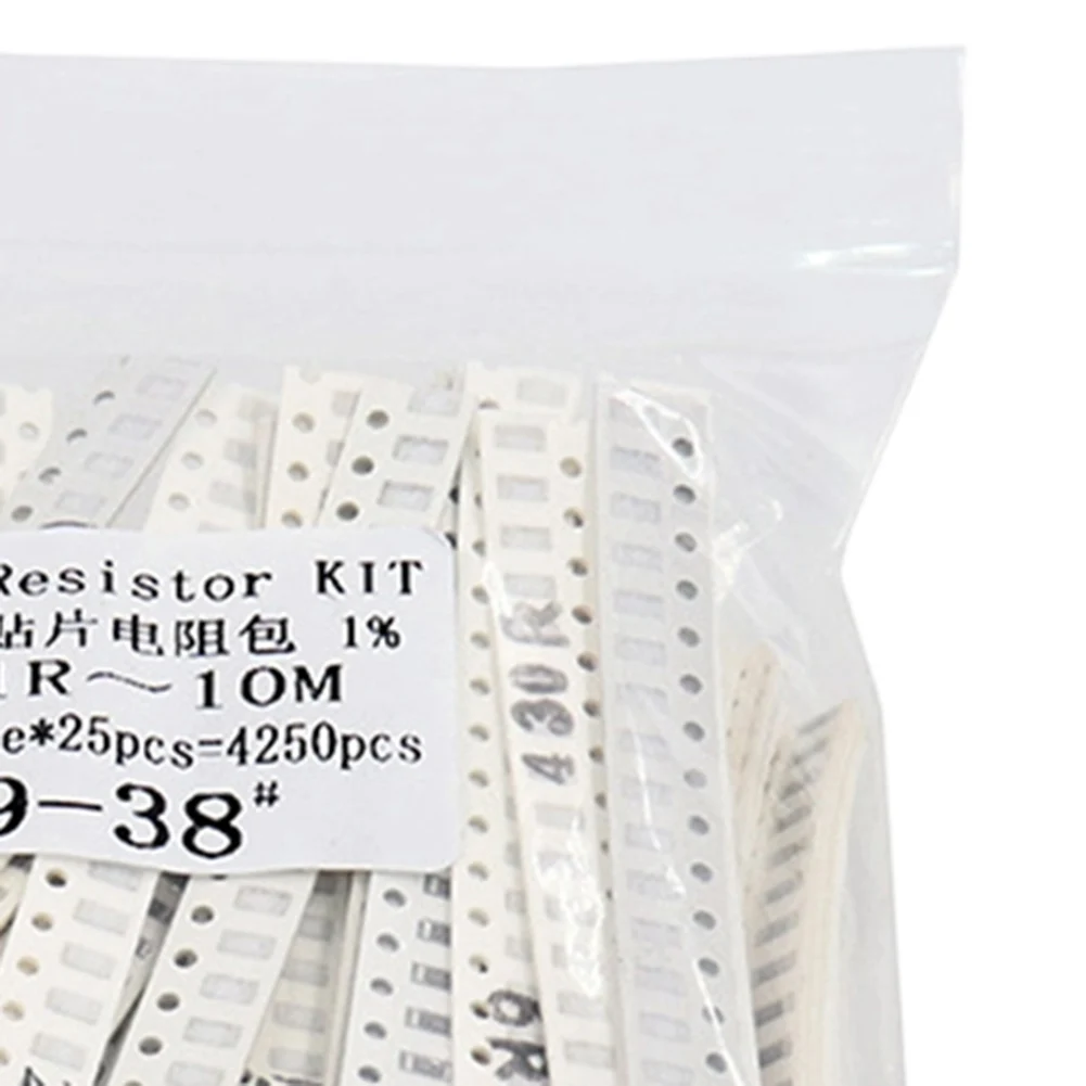4250Pcs 1206 For SMD Resistor Kit 1ohm-10M Ohm 1% Tolerance 170 Values Assorted Pack For Electronic Circuit Repair And DIY Proje