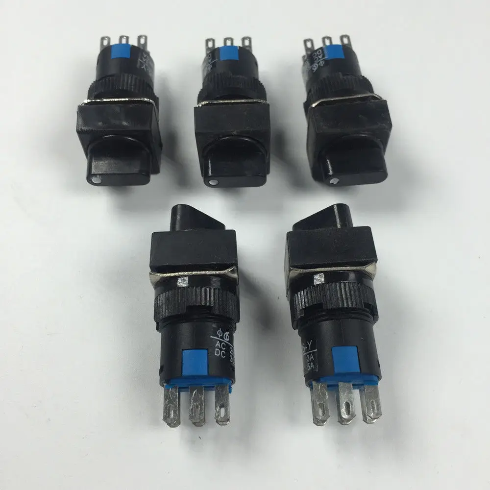 5 uds tipo cuadrado 6 pines 3 archivos interruptor giratorio LA16-22X/3