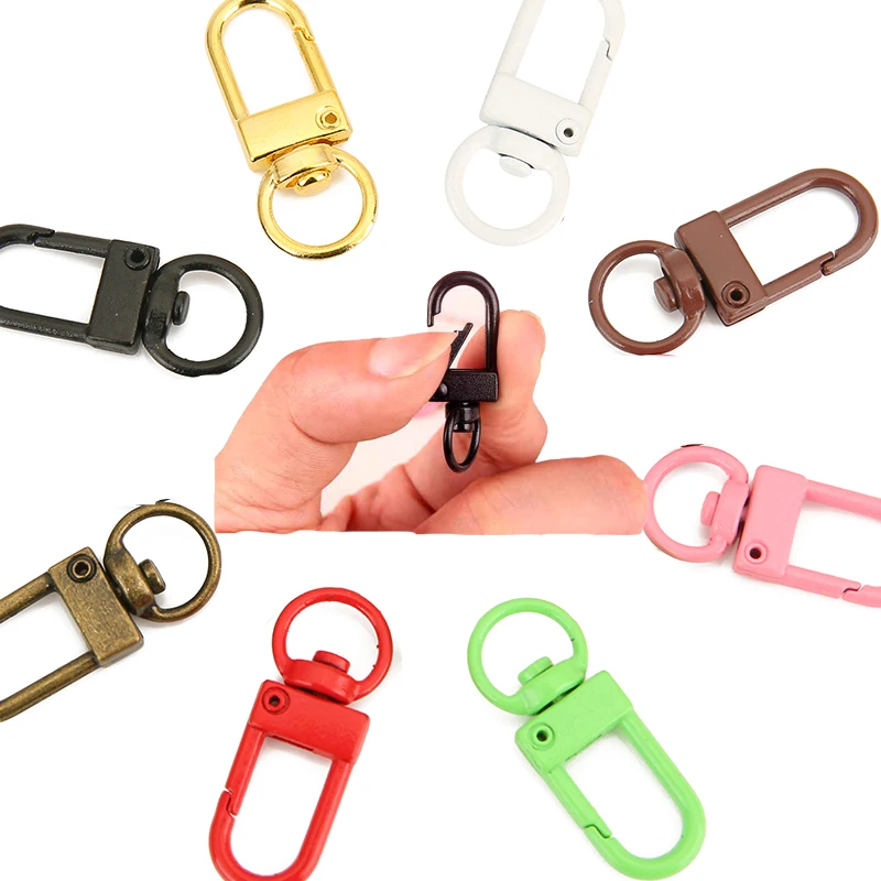 10pcs Metal Alloy Rotating Keyrings Key Chains Accessories 3.2cm Lobster Clasps Buckle Hooks Key Ring Keychain Jewelry Making