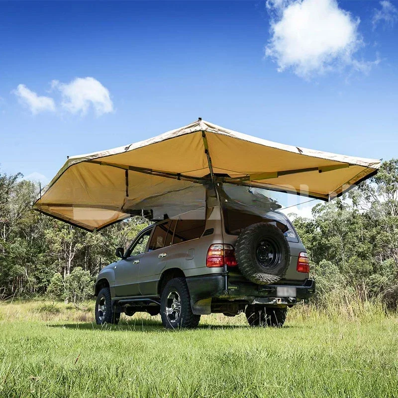 Camping 4X4 Car Truck Right / Left Side 270 Degree Canvas Legss Awning Tents With Side Wall 270awning With Sides