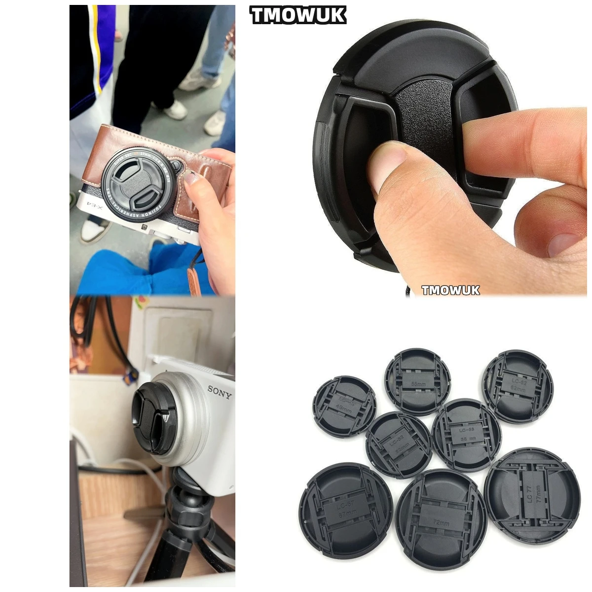 

For SONY FX30 A7II A7S2 A7R2 A33 A35 A65 A58 Camera Lens Cap Protective Cover Center Pinch Snap-on 49mm 52 55 58 62 67 72 77 82m