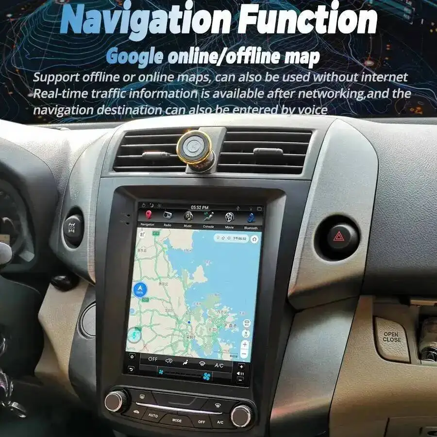 Car Multimedia Video Player HU For Toyota RAV4 2008-2012 Screen BT 1024*768 Navirider Android 15 GPS  10.4inch DSP Navi Stereo