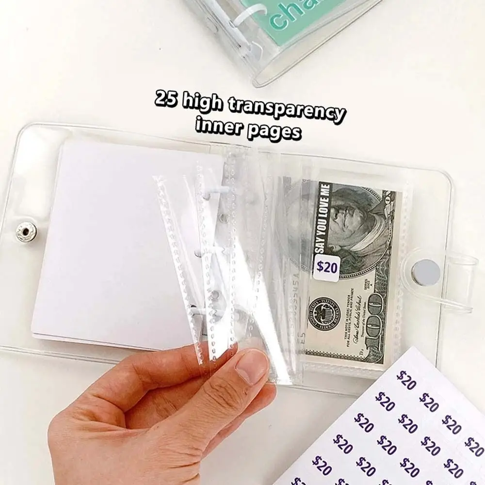 Książka budżetowa na gotówkę, segregator do oszczędzania pieniędzy, koperty na gotówkę, wyzwania oszczędnościowe 150/300/500/1000$, książka odporna na rozerwanie, luźne kartki.