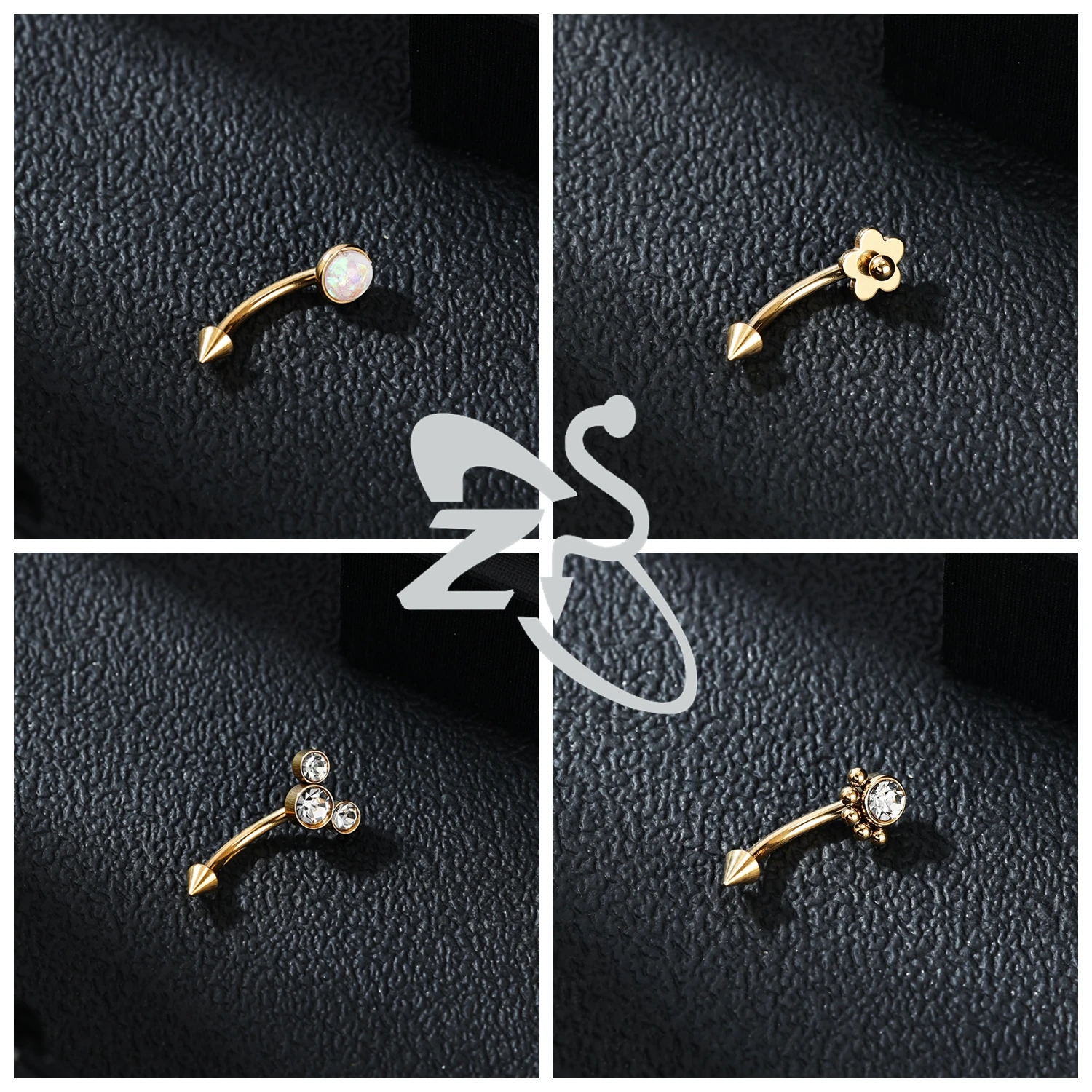 ZS 1PC Innengewinde 14/16/18G Edelstahl Bauchnabelring 6MM-14MM gebogene Nabelringe Helix Knorpelpiercings Schmuck – Detail 8