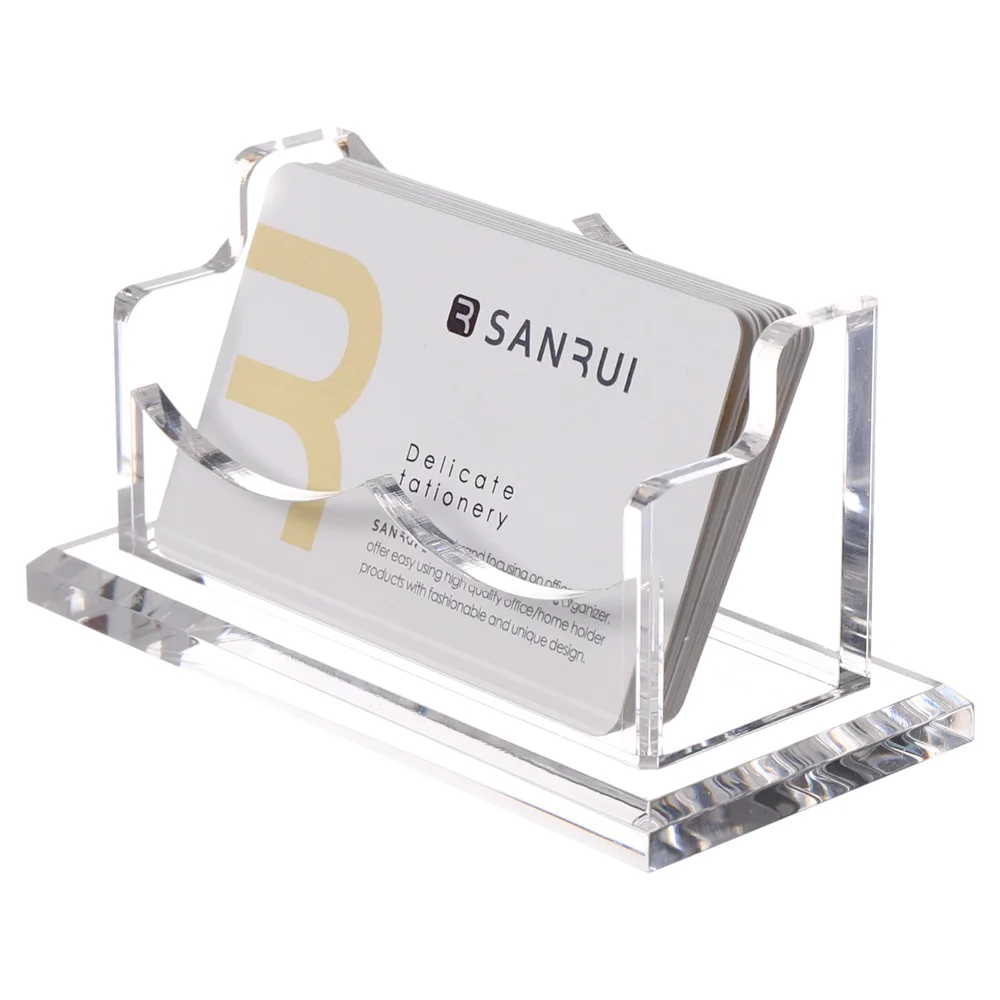 SANRUI Acrylic Clear Business Card Holder for Desk Display Stand Desktop Organizer Rack 1 Tier 1 Pocket