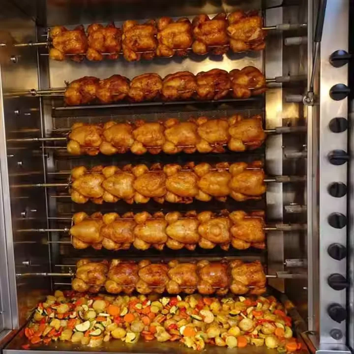 فرن مشواة بسعة 15 دجاجة تجارية - شواية غاز/كهربائية من الفولاذ المقاوم للصدأ للمطاعم وخدمات الطعام