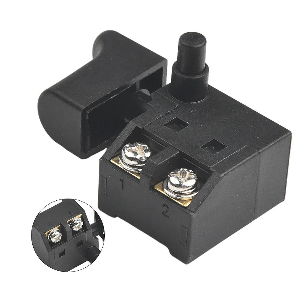 Botón de interruptor de taladro eléctrico, gatillo, velocidad de reposo automático, 250V, perilla de Control negra, bloqueo en máquina de mármol, regulación