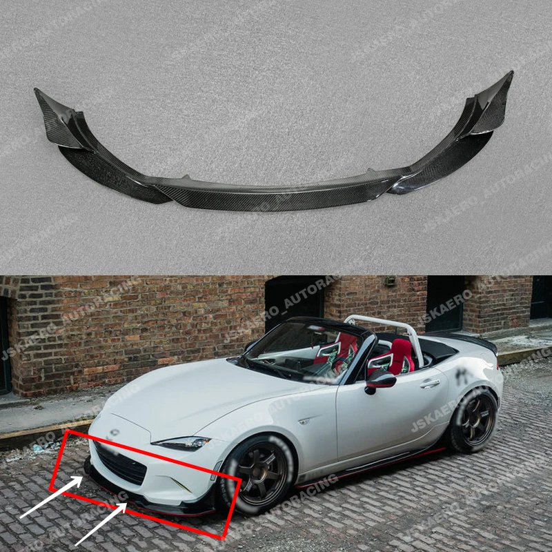

For Mazda MX5 ND Miata Front Bumper Diffuser Splitter Carbon Fiber Spoiler Kit car Bodykits