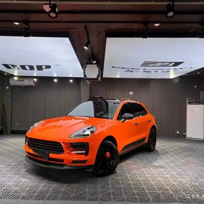 1.52*17m Orange Gloss Car Wrap Vinyl TPU Tangerine Color Car Wrapping Film Wholesale