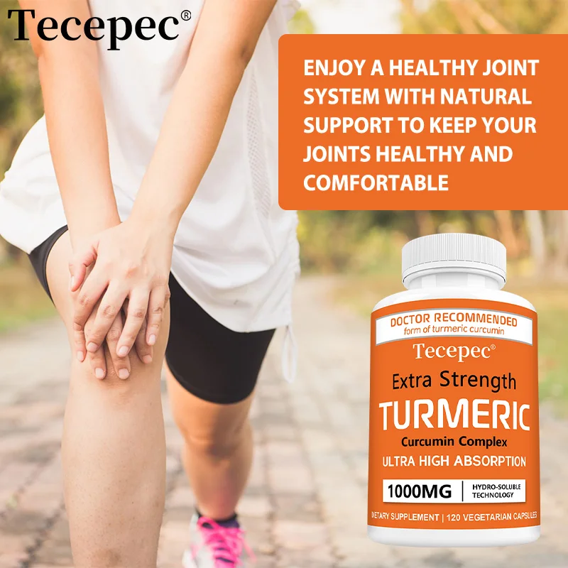 Turmeric Curcumin 1000mg Capsules, Antioxidant Supplement, Support Joint Comfort, Digestive, Heart, Cognitive & Immune Health