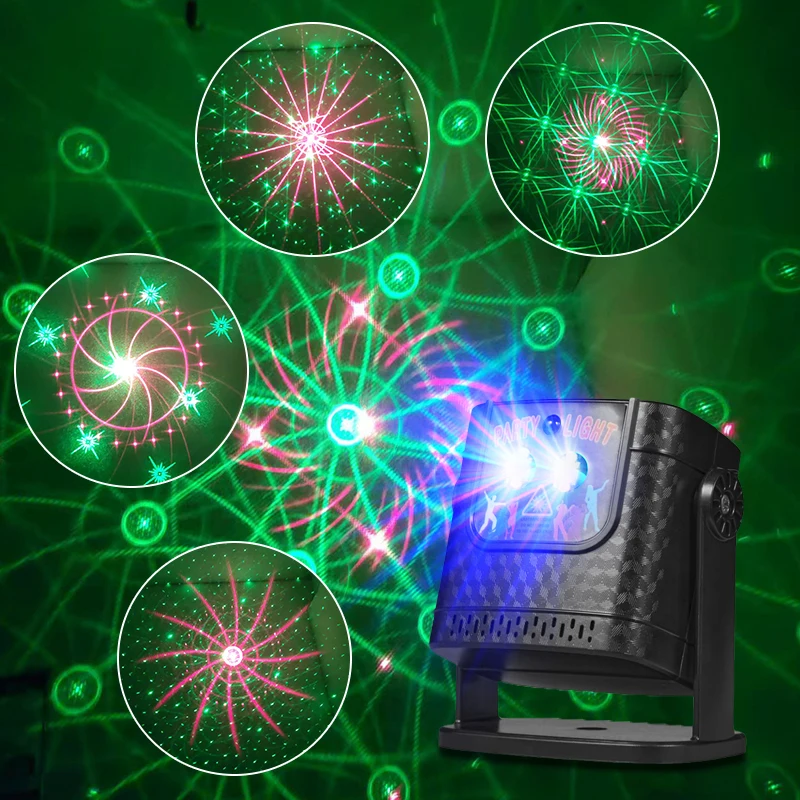 Mini 60 Patterns Projector Party Dj lighs Disco Car Effect Remote Dance Disco Bar LED Party Xmas Christmas Stage Lamp Show YR10