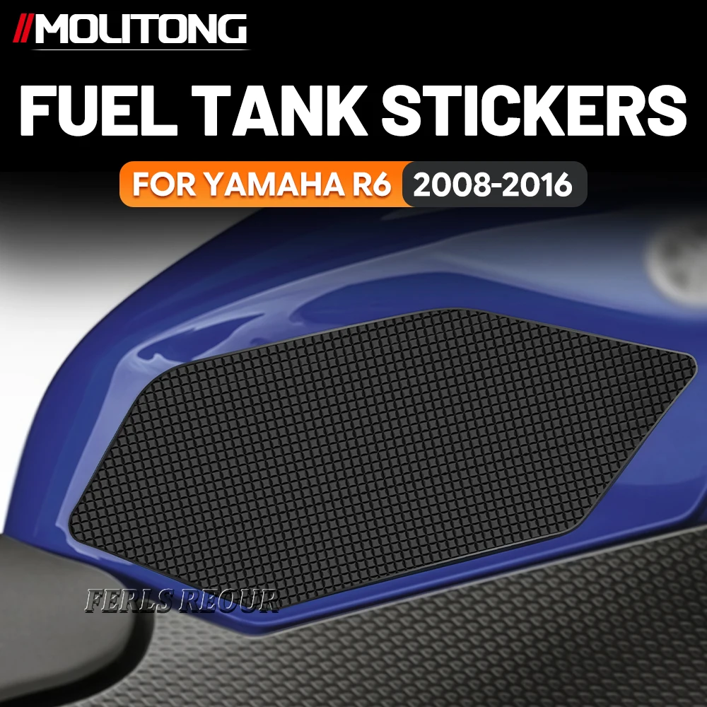 

For YAMAHA R6 2008-2016 Black Rubber Tank Pad Anti Slip Anti Scratch Motorcycle Gas Fuel Tank Protector Guard Decal