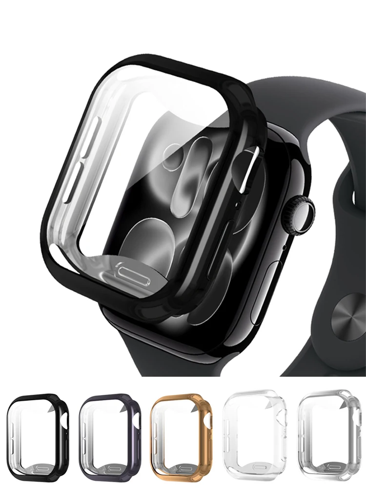 واقي شاشة لساعة أبل 11 10 46 مللي متر 42 مللي متر ملحقات مصد من البولي يوريثان غطاء مضاد للسقوط فيلم iWatch Series 10 11 واقي