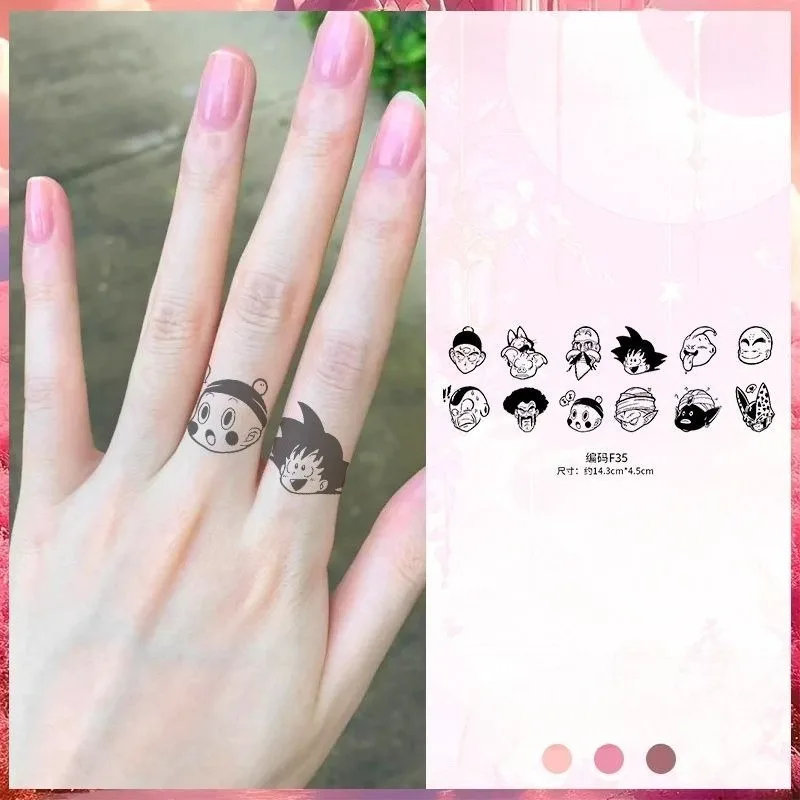 Dragon Ball Finger Tattoo Sticker Cute Cartoon Pattern Waterproof Anti Rubbing Non-Glare  Sticker Persistent Maintain Ornament