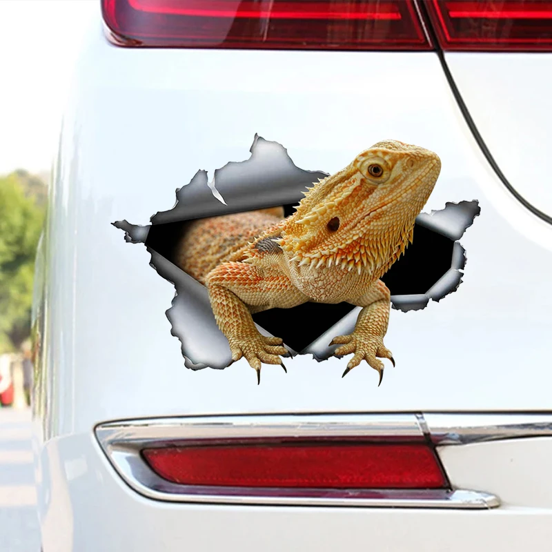 S50001# Personality PVC Decal 3D Bearded Dragon Animal Decal Car Sticker on Motorcycle Laptop Decorative Accessories