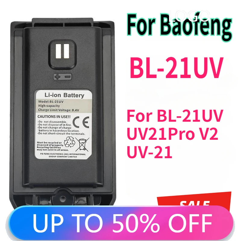 BL-21UV لبطارية Baofeng UV-21 Pro Li-ion ذات سعة عالية من النوع C شحن متوافق مع أجهزة الراديو ذات الاتجاهين UV21Pro V2 UV-21