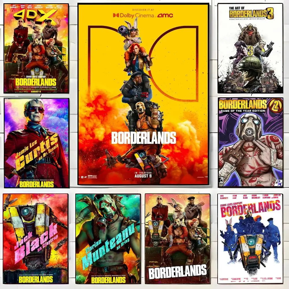 Moive B-Borderlands Poster HD Self-Adhesive Wall Decals For Living Room & Bedroom Home Decor Gift