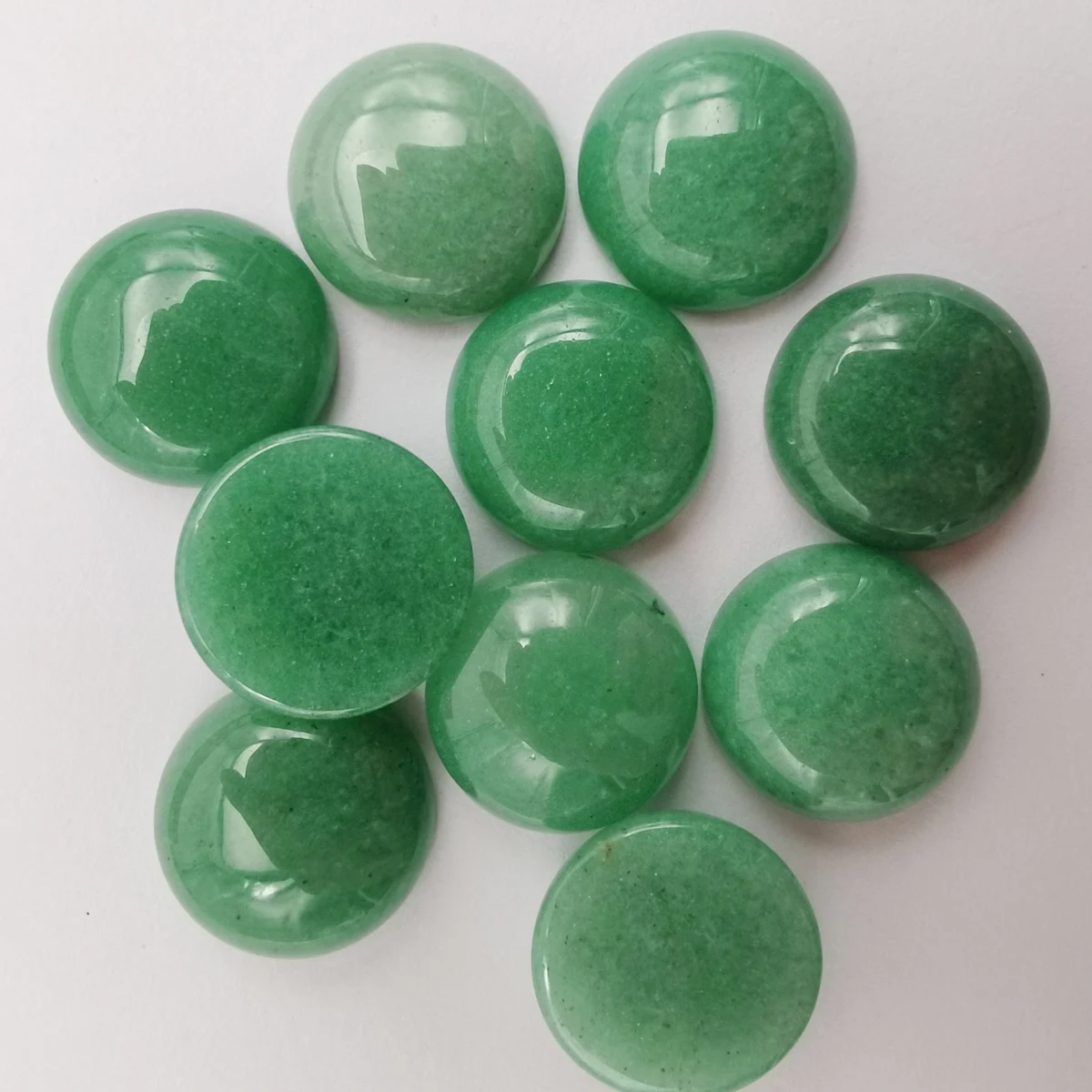 16MM Green Aventurine Stone Round CAB GEM Cabochon Jewelry Bead (10 pcs/lot) H231