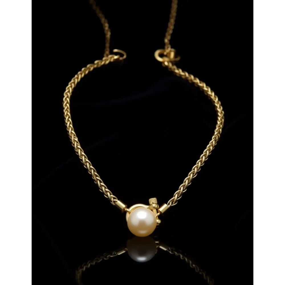 

Унисекс-колье из нержавеющей стали с цепочкой «пшеничная пшеница», застежкой-подковой и пряжкой в виде морского якоря, эффектное украшение