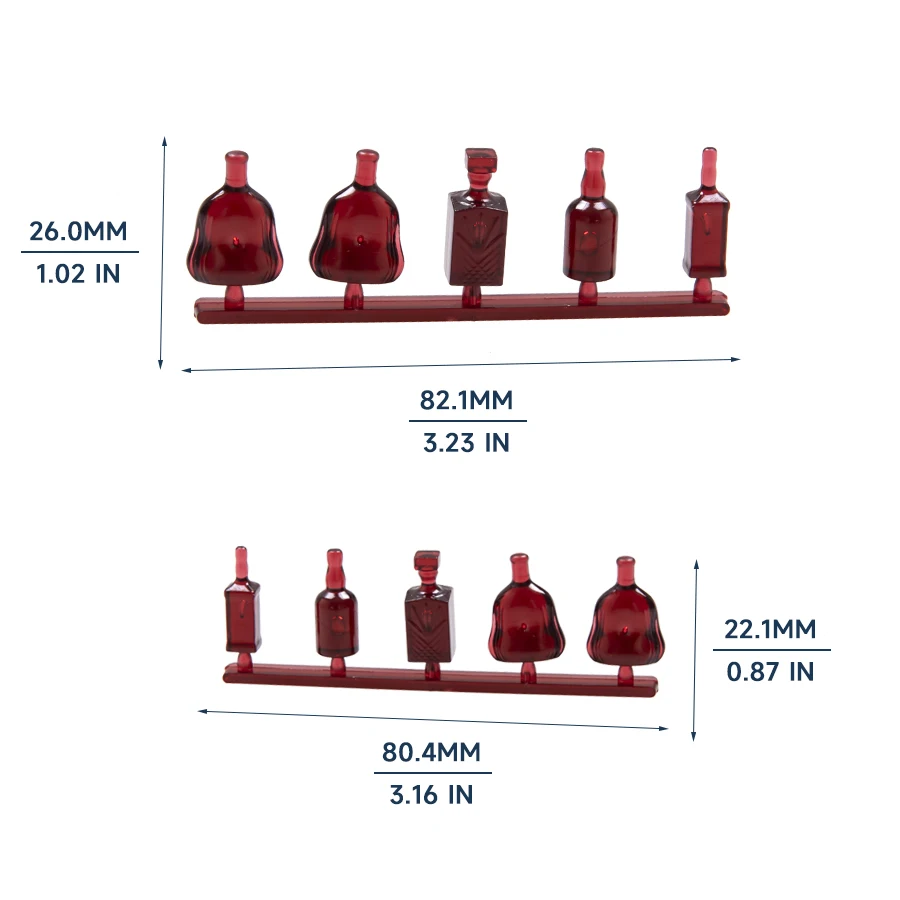 Mini scala 1/20 1/25 kit modello bottiglia di vino fai da te Indoor House Play Micro Landscape Layout materiali Diorama kit 3set