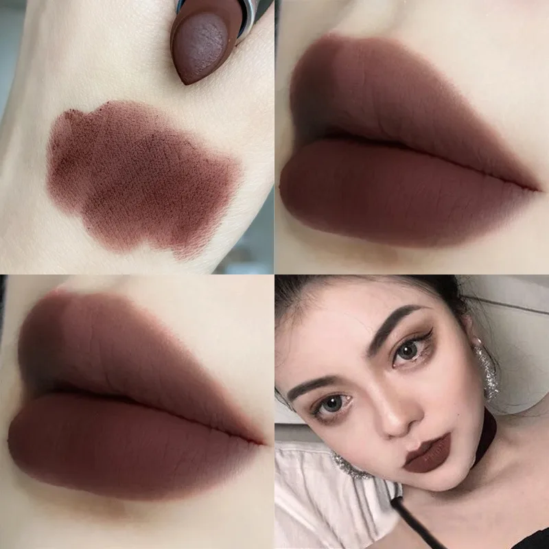 Eur american mattes Gesicht Lippenstift dunkel violett dunkel violett schokoladen brauner Lippenstift feuchtigkeit spendend und lang anhaltende Farb verriegelung