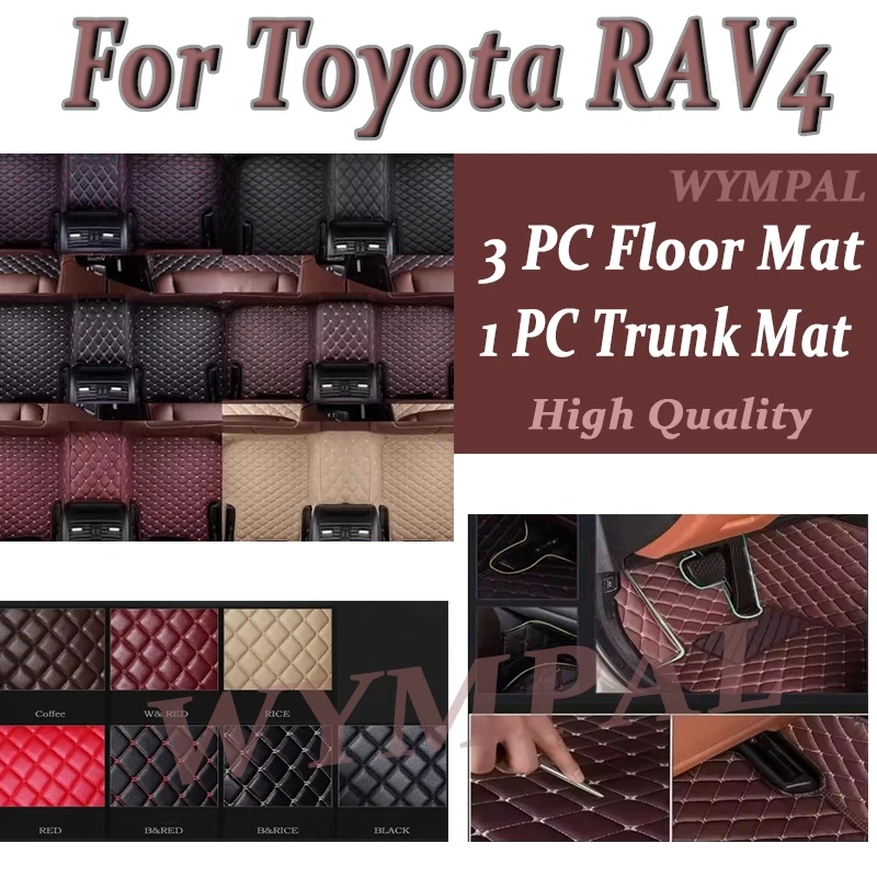 

Luxury Car Floor Mat For Toyota RAV4 2009 2010 2011 2012 2013 Car Mat Full Set Women Waterproof Accessories Custom Auto Leather