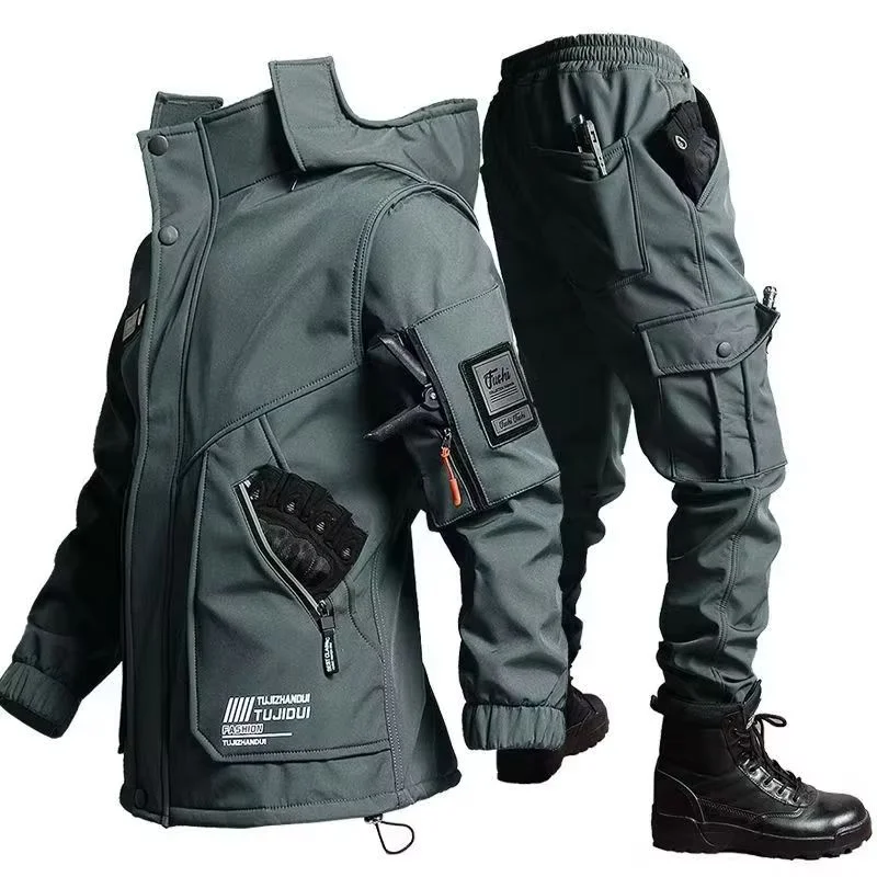 2025, Herren-Motorradjacke mit Herbst- und Winter-Samt-Trainingsset, verschleißfest, wasserdicht, kältebeständig, Urlaubsgeschenke