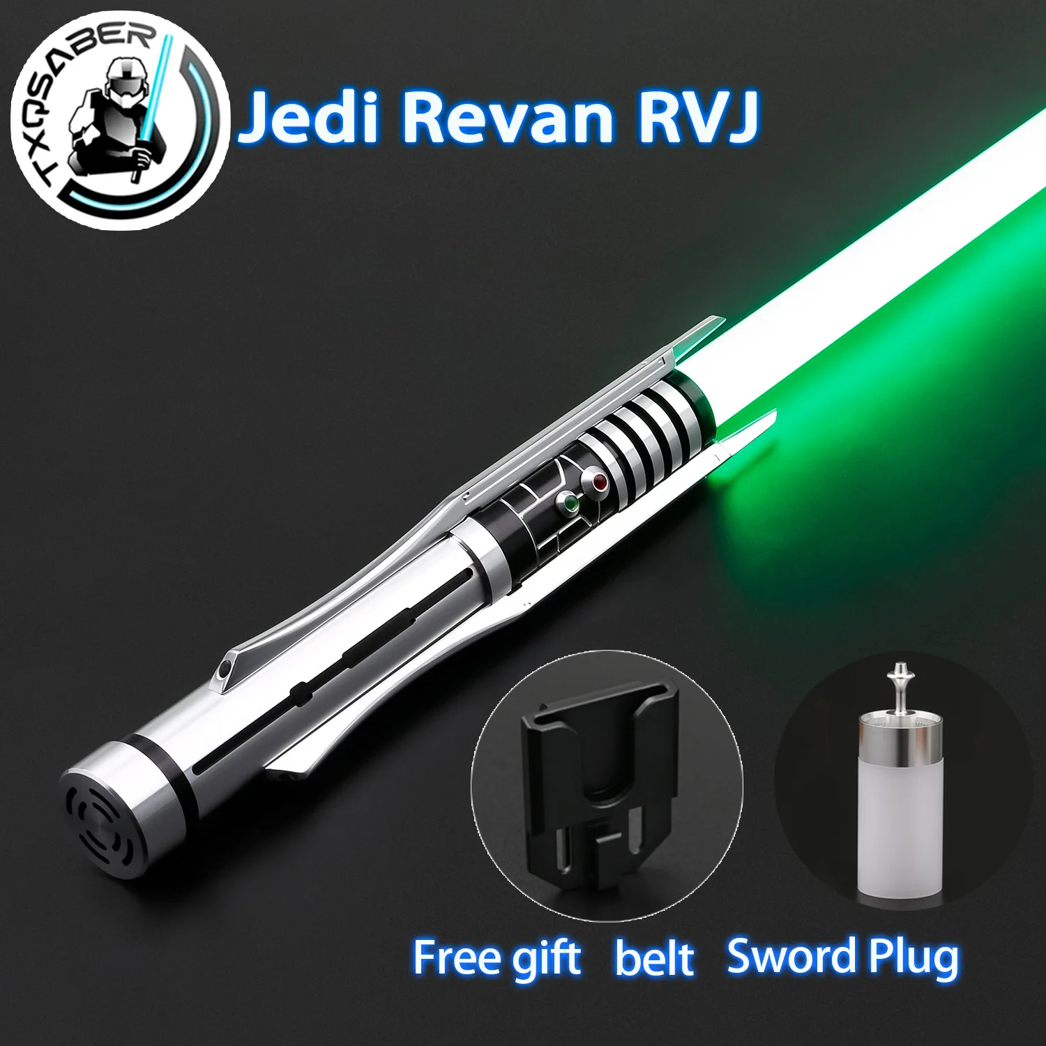 

TXQSABER Jedi Revan RVJ Smooth Swing Lightsaber Metal Hilt SNV4 Pixel Heavy Dueling Light Sword FOC Blaster Laser Sword SD Card