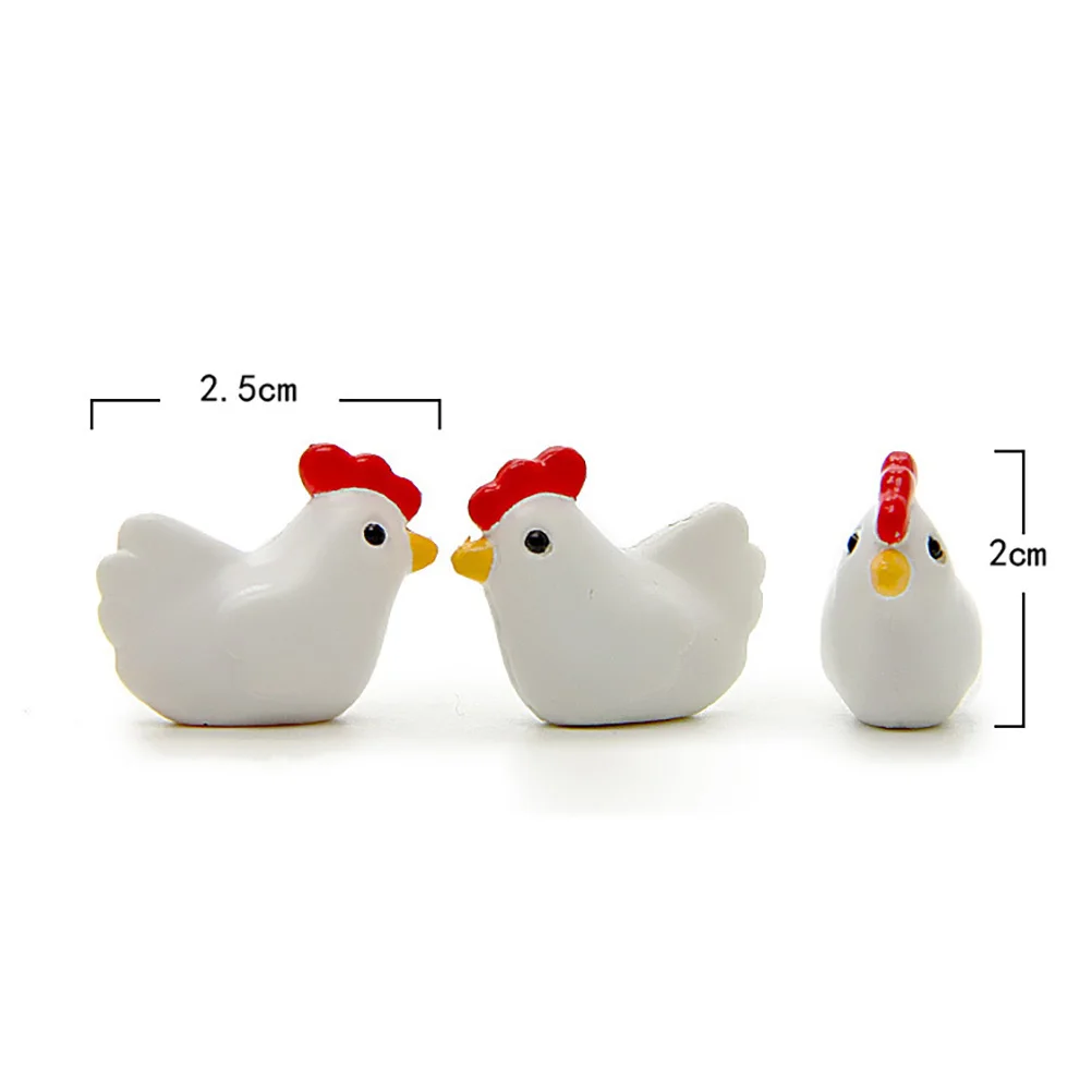 

16Pcs Mini Resin Chicken Ornaments Set Realistic Handcrafted Waterproof for Fairy Garden Micro Landscape DIY Bonsai Decor