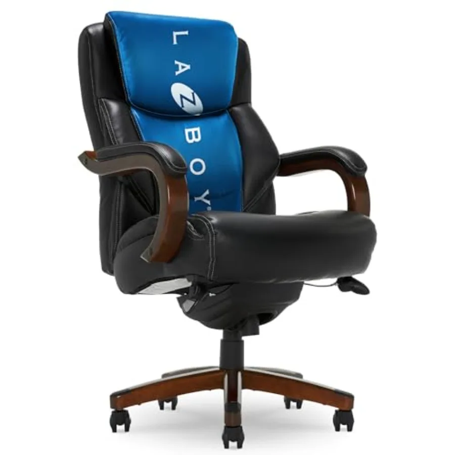 

La-Z-Boy Delano Big Tall Executive Office Chair Ergonomic Mid-Back with Body Pillow Lumbar Support ComfortCore with Memory Foam