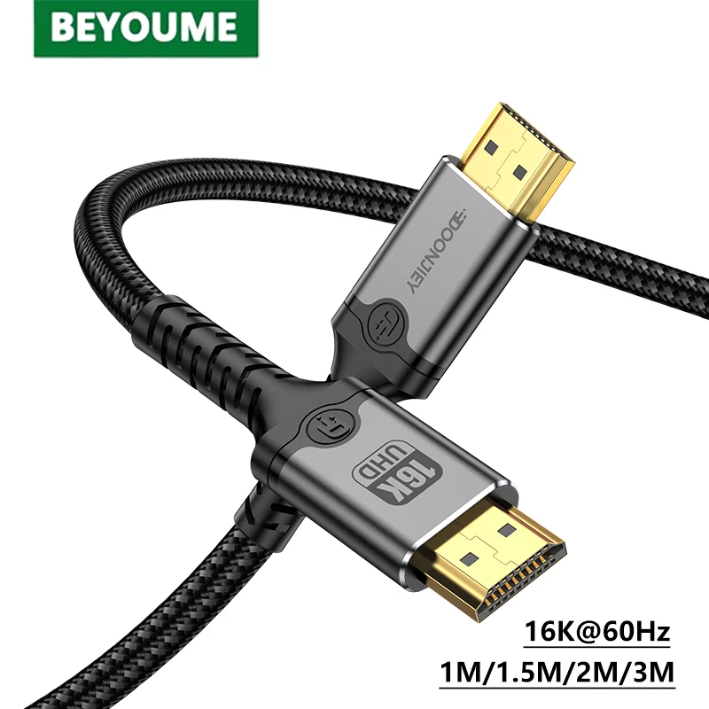 

HDMI-Compatible Cable 16K@60Hz HDR HDMI2.2 Video Cable 3D HDR 96Gbps Super Speed Nylon Cable For HDTV PS5 Blu-ray Xiaomi Mi Box