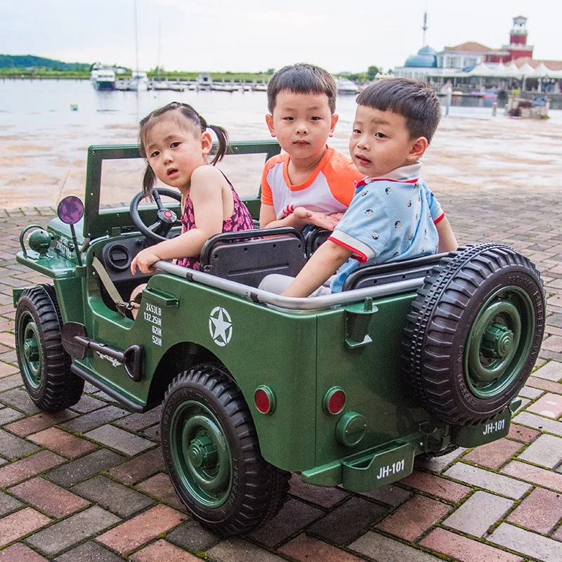 Large two-seat children's electric car four-wheel remote control car can sit off-road stroller baby toy car can sit people