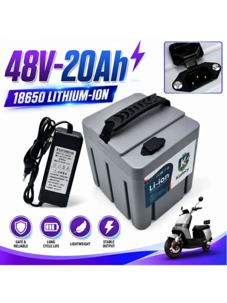 Versand aus Polen (Lokales Lager) – Schneller Luftversand – 48V 20Ah Hochleistungs-18650-Lithium-Akku mit 54,6V-Ladegerät, kompatibel mit 250-3000W E-Bikes und Elektrorollern.
