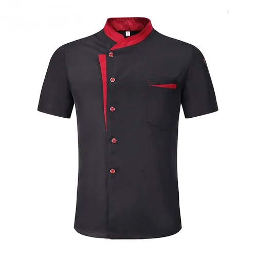 Imagen 2 del producto Camisa de uniforme de Chef de cocina de restaurante unisex, chaqueta de Chef de manga corta/larga, ropa de trabajo