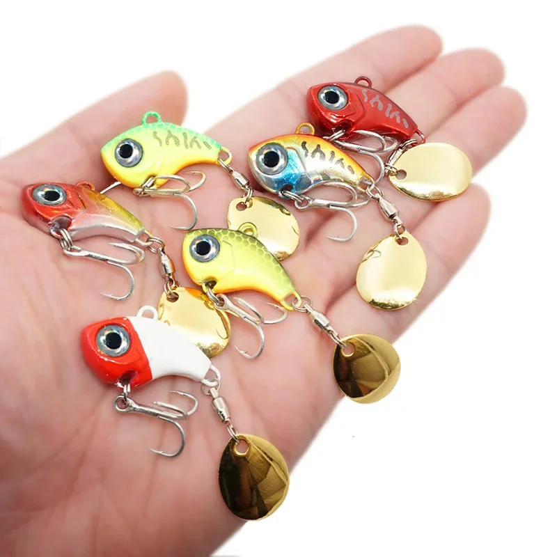 OUTKIT New Arrival Metal Mini VIB With Spoon Fishing Lure 5-20g Winter Ice Lures Fishing Tackle Crankbait Vibration Spinner