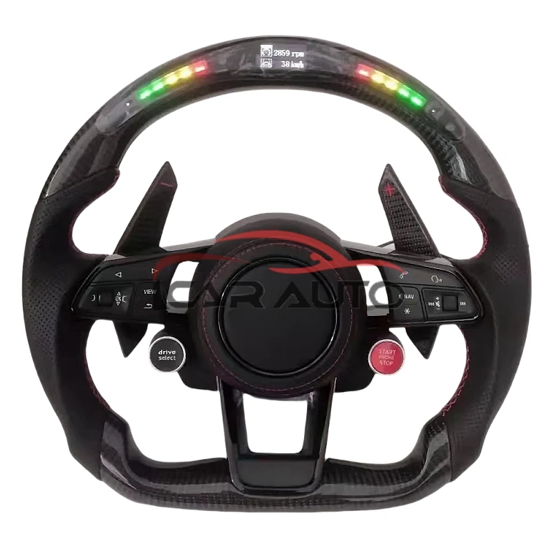 

For Audi R8 A3 A4 A5 A6 A7 A8 S3 S4 S5 S6 S7 S8 Q3 Q5 Q7 Q8 Multifunctional Carbon Fiber LED Alcantera Steering Wheel
