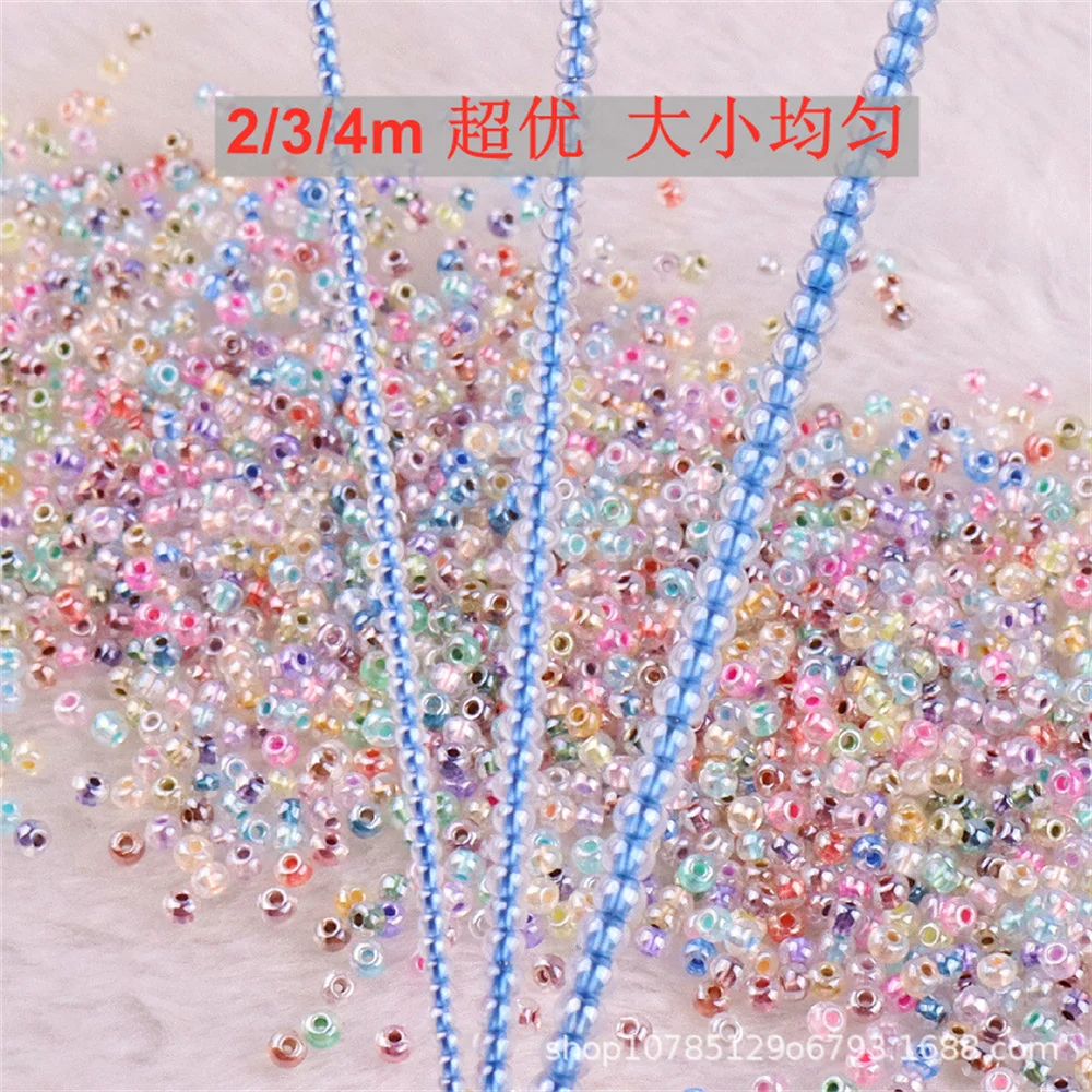 2/3/4mm Czech Bossiosa Unicorn Dyed Core Glass Beads Transparent Crystal Seed Beads Suitable for DIY Jewelry Bracelets Necklaces