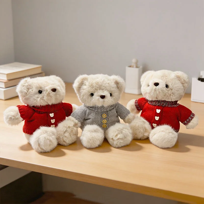 

20cm Kawaii Sweater Bear Plushie Toy Dolls Cartoon Soft Bear Stuffed Dolls Animals Plush Toys Girls Companion Plush Toys