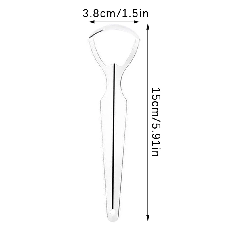 Raschietto per lingua in metallo in acciaio inossidabile di grande apertura per adulti pulizia della lingua e riduzione dell'alitosi forniture per l'igiene orale
