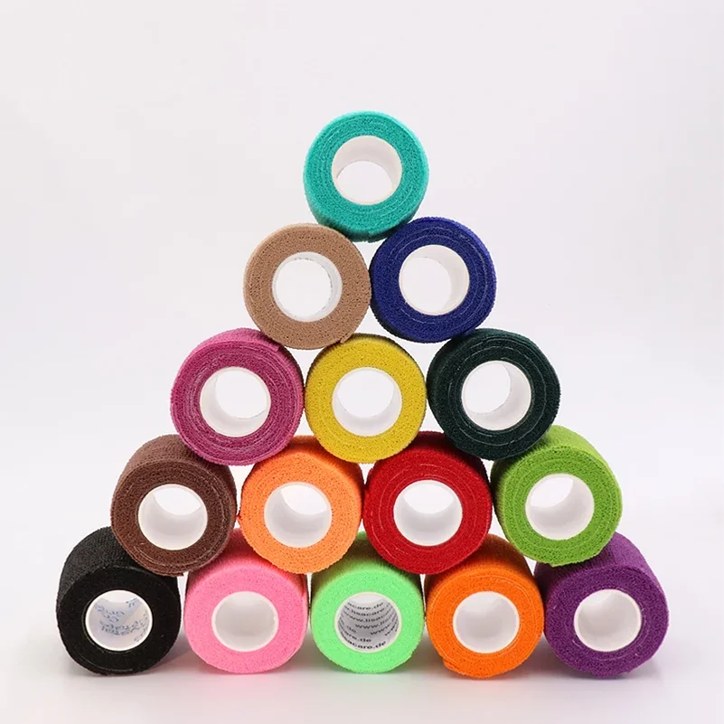 Random Colors Colorful Athletic Wrap Tape Self Adhesive Elastic Bandage Bands Sports Protector For Knee Finger Ankle Palm Pet