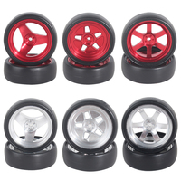 4PCS LDRC LD1801 LD1802 LD1803 LD1804 1/18 RC Car Upgraded Parts Drift Tires Metal Wheel Rims/Racing Tyres Vehicles Models