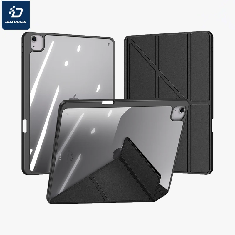 DUX DUCIS PU leather transparent PC backboard protective cover For iPad Pro12.9 2020 Shockproof Pen slot Tablet protective cover