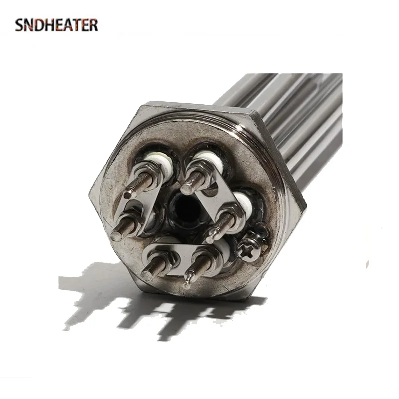 SNDHEATER 220 فولت 380 فولت عنصر تسخين المياه مصنع الجعة التقطير سخان DN32 DN40 DN50 غلاية تعمل بالطاقة الشمسية مع ثقب التحقيق 3KW4.5KW6KW9KW
