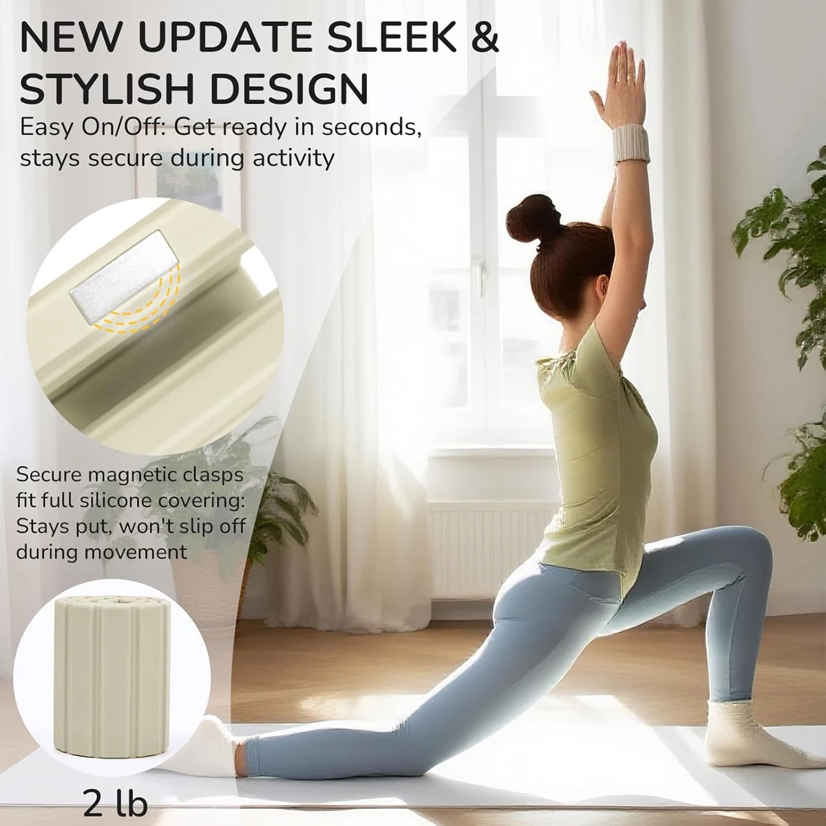 Ultra-Thin Adjustable Wrist Ankle Weights, Unisex Silicone Training Bands with Steel for Yoga Pilates, 1 Pc / 2 Pcs Available