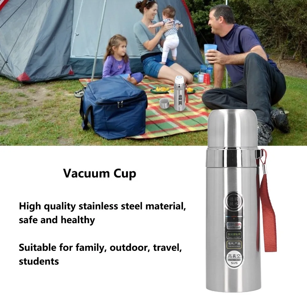 500ml Thermal Cup Double Wall Insulated Smooth Polished Insulated Bottle Rustless Steel Tight Sealing Lid Tea Bottle